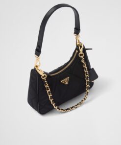Alternative view of Prada Re-Edition 1995 Chaîne Re-Nylon Mini-Bag Black For Women 1BC204_2AOS_F0002_V_QOO- 22 Cm/ 8.6 Inches