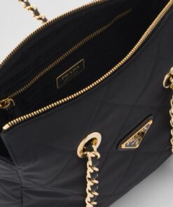 Prada Re-Edition 1995 Chaîne Re-Nylon Tote Black Bag 9.8in/25cm For Women 1BG468_2AOS_F0002_V_COO - Image 4
