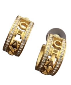 Chanel Round Earrings Gold For Women