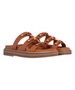 Celine Slides Tippi Calfskin Brown For Women 352343766C.04LU
