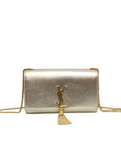 Saint Laurent Kate Chain Wallet With Tassel 9.4in/ 24cm Yellow Copper For Women