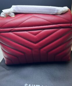 Saint Laurent Loulou Small Chain Bag In Matelassé “Y” Burgundy For Women 9.4in/24cm YSL 494699DV7276475 - Image 4