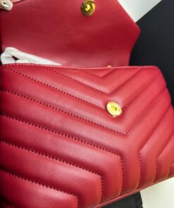 Saint Laurent Loulou Small Chain Bag In Matelassé “Y” Burgundy For Women 9.4in/24cm YSL 494699DV7276475 - Image 6