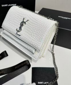 Saint Laurent Sunset Medium Chain Bag For Women 8in/20cm White YSL 442906DND0N9207 - Image 4