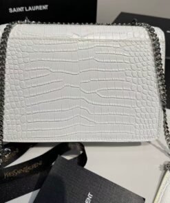 Saint Laurent Sunset Medium Chain Bag For Women 8in/20cm White YSL 442906DND0N9207 - Image 5