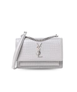 Saint Laurent Sunset Chain Bag White With Silver Hardware For Women 7.4in/19cm YSL 533026DND1N9207