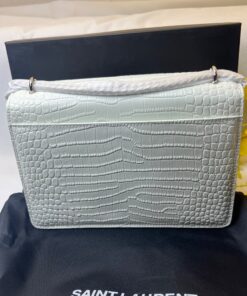 Saint Laurent Sunset Chain Bag White With Silver Hardware For Women 7.4in/19cm YSL 533026DND1N9207 - Image 4