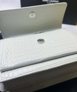 Saint Laurent Sunset Chain Bag White With Silver Hardware For Women 7.4in/19cm YSL 533026DND1N9207 - Image 9