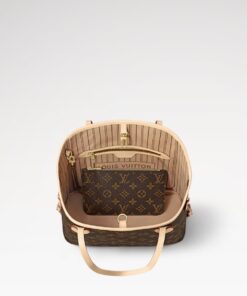 Louis Vuitton Neverfull PM Tote Bag 11.4in/ 29cm Beige Monogram Gold Hardware For Women M46979 - Image 5