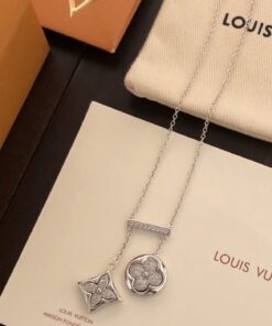 Alternative view of Louis Vuitton Two Blossom Necklace Silver Tone For Women Q94310