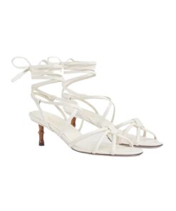 Gucci Strappy Sandal With Bamboo White For Women 746035 BKO00 9049