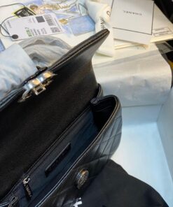 Chanel Flap Bag Small Crossbody 7.8in/ 20cm Black Black Hardware For Women - Image 6