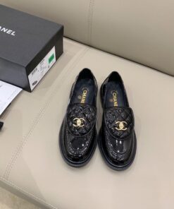 Chanel Loafers Shiny Black For Women G36646