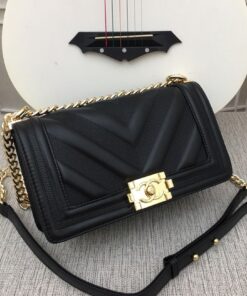 Chanel Boy Black For Women 9.8in/25cm