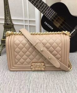 Chanel Boy Yellowish Brown For Women 9.8in/25cm A67086