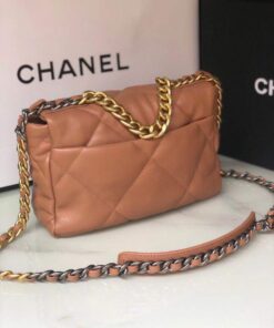 Alternative view of Chanel 19 Flap Bag Small Crossbody 10.2in/ 26cm Brown Gold Hardware For Women AS1160