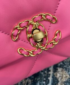 Alternative view of Chanel 19 Flap Bag Small Crossbody 10.2in/ 26cm Pink Gold Hardware For Women AS1160