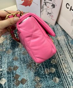 Chanel 19 Flap Bag Small Crossbody 10.2in/ 26cm Pink Gold Hardware For Women AS1160 - Image 6
