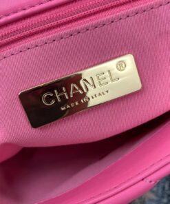 Chanel 19 Flap Bag Small Crossbody 10.2in/ 26cm Pink Gold Hardware For Women AS1160 - Image 9