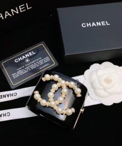 Chanel CC Logo Cuff Bracelet Black For Women