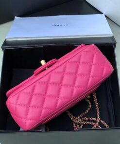 Chanel Flap Bag With CC Ball On Strap Mini Crossbody 7.8in/ 20cm Pink Gold Hardware For Women AS1787 - Image 6