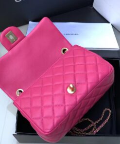 Chanel Flap Bag With CC Ball On Strap Mini Crossbody 7.8in/ 20cm Pink Gold Hardware For Women AS1787 - Image 4