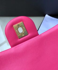 Chanel Flap Bag With CC Ball On Strap Mini Crossbody 7.8in/ 20cm Pink Gold Hardware For Women AS1787 - Image 3