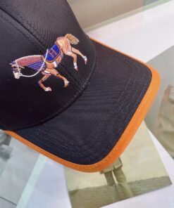 Hermes Horse Cap Black Hermes Cap - Image 4