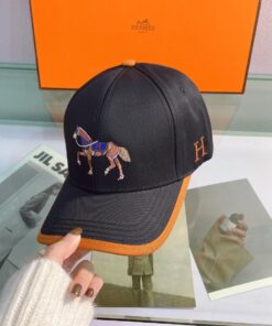 Hermes Horse Cap Black Hermes Cap - Image 5