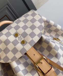 Louis Vuitton Sperone Backpack 12.2in/ 31cm Damier Azur Gold Hardware For Women N41578 - Image 7