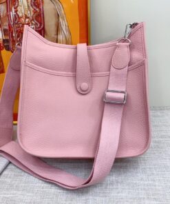 Hermes Evelyne III 29 Bag Pink With Silver-Toned Hardware For Women, Shoulder and Crossbody Bags 11.4in/29cm - Image 4