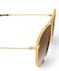 Louis Vuitton The LV Pilot Sunglasses Gold For Women – Z1620U - Image 3
