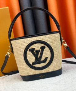 Louis Vuitton Petit Bucket Raffia Beige For Women 9.4in/24cm LV M59961 - Image 5