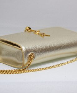 Saint Laurent Kate Chain Wallet With Tassel 9.4in/ 24cm Yellow Copper For Women - Image 5