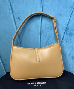 Saint Laurent LE 5 À 7 Hobo Bag In Smooth Beige For Women 9in/23cm YSL 6572282R20W9832 - Image 6