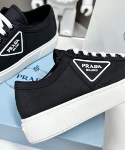 Prada Macro Re-Nylon And Brushed Sneakers Black For Women 1.2in/30mm PRD - Image 4