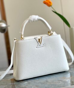 Louis Vuitton Capucines BB Top Handle Bag 10.6in/ 27cm White Gold Hardware For Women - Image 8