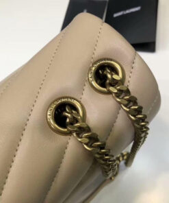 Saint Laurent Loulou Small Chain Bag In Matelassé “Y” Beige For Women 9.4in/24cm YSL 494699DV7272721 - Image 7