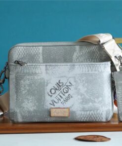 Louis Vuitton Trio Messenger Damier Salt Gray For Men, Men’s Bags, Shoulder And Crossbody Bags 9.5in/25cm LV N50068 - Image 18