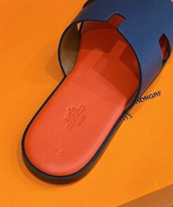 Hermes Izmir Sandals Orange/ Blue For Men - Image 5