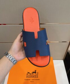 Hermes Izmir Sandals Orange/ Blue For Men - Image 4