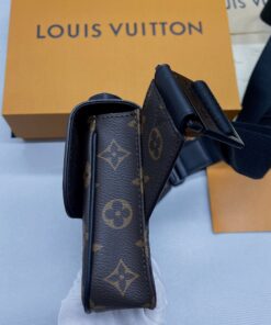 Louis Vuitton S-Lock Sling Monogram Macassar Black For Men, Crossbody Bags 8.3in/21cm LV M45807 - Image 9