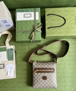 Gucci Supreme Messenger Bag Beige And Ebony GG Supreme Canvas 9.3in/23.5cm GG 681021 92THG 8563 - Image 5