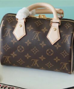 Louis Vuitton Speedy Bandouliere 20 Top Handle Bag 7.9in/ 20cm Black Monogram Canvas Gold Hardware For Women M46234 - Image 7