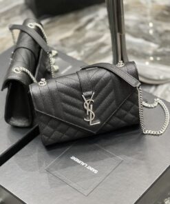 Saint Laurent Small Bag Black In Mix Matelasse For Women 8.2in/21cm YSL 600195BOW921000 - Image 5