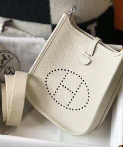 Hermes Evelyne 16 Amazone Bag Beige With Silver-Toned Hardware For Women, Shoulder and Crossbody Bags 6.3in/16cm