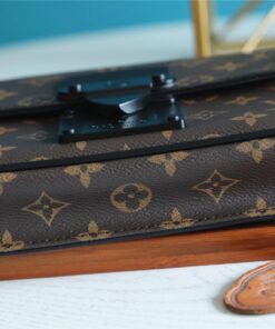 Louis Vuitton S-Lock Sling Monogram Macassar Black For Men, Crossbody Bags 8.3in/21cm LV M45807 - Image 8