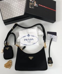 Prada Re-Edition 2005 Re-Nylon Bag Black For Women 8.6in/22cm 1BH204_R064_F0632_V_V9L - Image 3