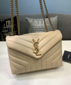 Saint Laurent Loulou Small Chain Bag In Matelassé “Y” Beige For Women 9.4in/24cm YSL 494699DV7272721 - Image 12