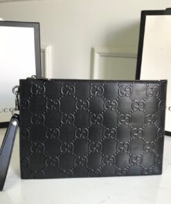 Gucci GG Embossed Pouch Black For Men, Men’s Pouch 12in/31cm GG 625569 1W3AN 1000